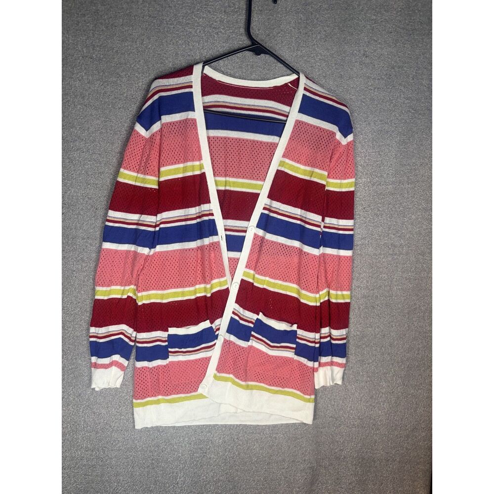 colorful striped cardigan